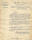 Lettre du 15 octobre 1896 de la Préfecture de la Seine à Monsieur Tournant 